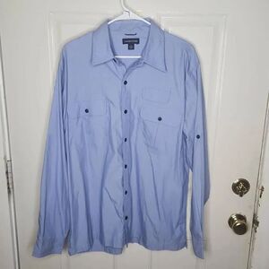 Land's End blue long sleeve shirt men's size L